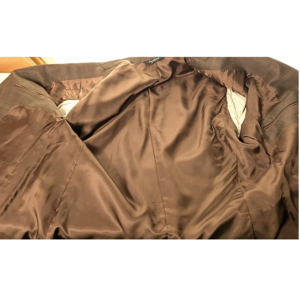 Jos A Bank Signature Collection Mens Brown Plaid Wool Blazer Size‎ 43R